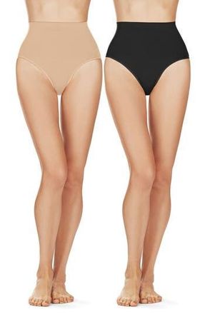 MeMoi Body Smoothers 2-Pack Shaping Briefs in Nude-Black at Nordstrom Rack, Size X-Large