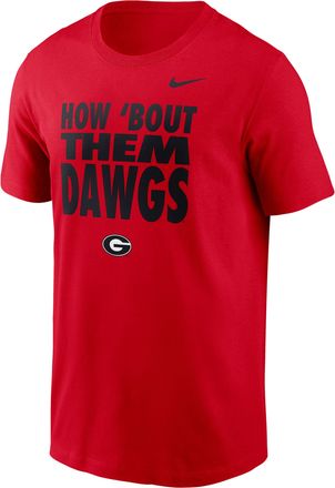 Nike Georgia Sideline Slogan Nike Mens Dri-FIT College Long-Sleeve T-Shirt in Red | 02ET65NGBN-H2B