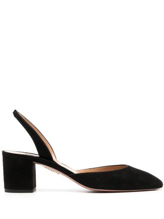 Aquazzura Slingback pumps met blokhak - Zwart