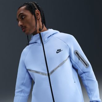 Nike Mens Tech Full-Zip Fleece Windrunner Jacket with Reflective Accents in Blue | IM6537-468