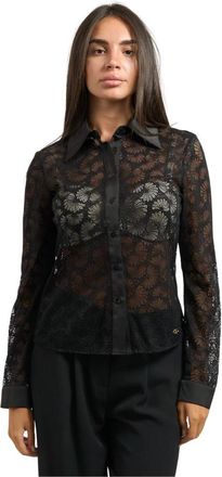 Yes-Zee Zwarte Shirt- Stijlvol Model ID 1425 - Dames - Overhemden - Zwart - S - Overhemden