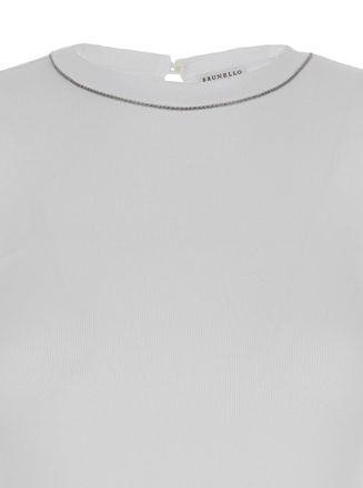 Brunello Cucinelli Womens Long Sleeve T-Shirt White Cotton T-Shirts & Jerseys