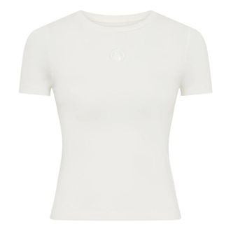 Marine Serre T-Shirts, female, White, Size: M Pearl Logo SS Baby Fit T-Shirt