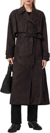 AllSaints Linnie Trench Coat in Torte Brown at Nordstrom, Size Large