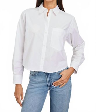 Rails Ramy Cropped Button Down Shirt In White