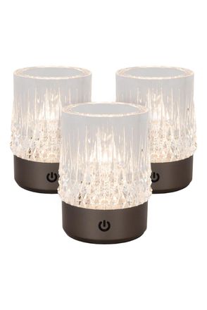 Lucide L&aacute;mpara de mesa de acr&iacute;lico con 1 led integrado, cromo negro
