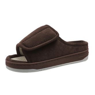 Generic Slippers Women Adjustable Linen Footwear For Outdoor Indoor Comfortable Slides With Hook And Loop Closure Anti Slip Home Use For Men And Ladies Womens