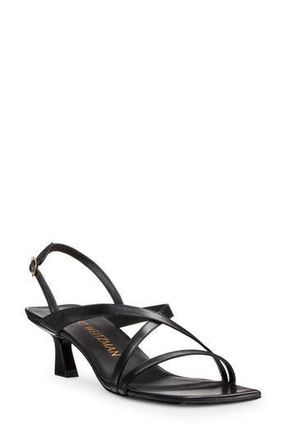 Stuart Weitzman Oasis 50 Kitten Heel Slingback Sandal in Black at Nordstrom Rack, Size 6.5