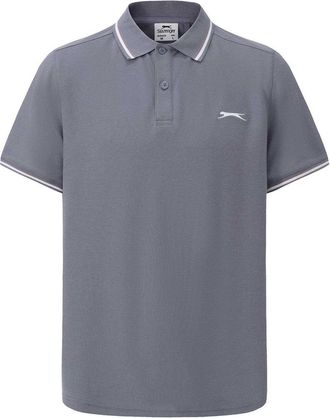 Slazenger Herenpoloshirt met contrasterende punten (Leisteengrijs)