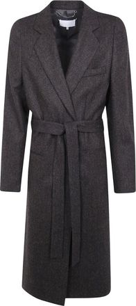 Maison Margiela Abrigo de Lana con Cintur&oacute;n Espiga - Coats - Mujer - Marr&oacute;n - L