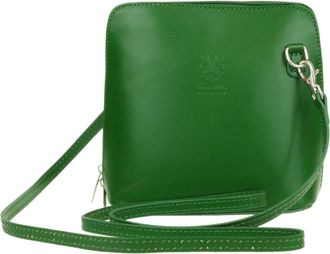 Girly HandBags Womens Genuine Leather Rigid Cross Body Shoulder Bag Real Italian (Green)
