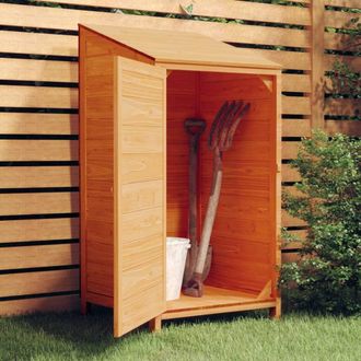 Berkfield Home Garden Shed Brown 55x52x112 cm Solid Wood Fir | Size: 55 x 52 x 112 cm