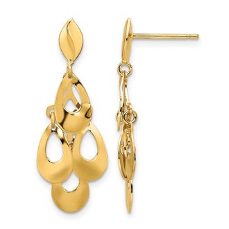 Diamond2Deal 14k Yellow Gold Fancy Chandelier Drop Dangle Earrings