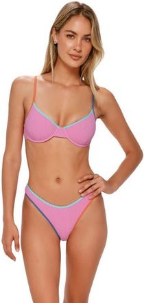 Swim Systems Addie Underwire Bikini Swimsuit Top in Cotton Candy Scrunch at Nordstrom, Size Xx-Large