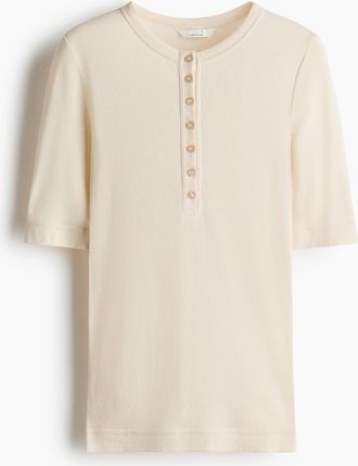 H&M Shirt aus Pima-Baumwolle - Beige