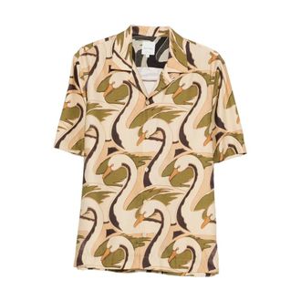 Paul Smith Overhemden, Heren, Geel, XL, Printed Regular Fit Shirt