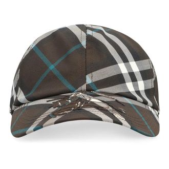 Burberry Baseballpet met geprint motief - Heren - Petten - Zwart - S - Polyester - Accessoires