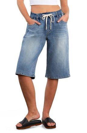 HINT OF BLU Hob Drawstring Denim Shorts in Atlas Blue at Nordstrom, Size X-Large