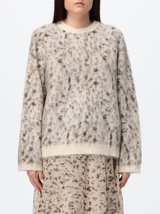 Brunello Cucinelli Maglia girocollo in misto lana e mohair con stampa astratta