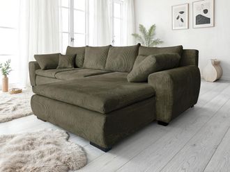 HOME AFFAIRE Ecksofa »Cara Mia L-Form, B: 325 cm« mit 4 Zierkissen, optional Bettfunktion & Bettkasten