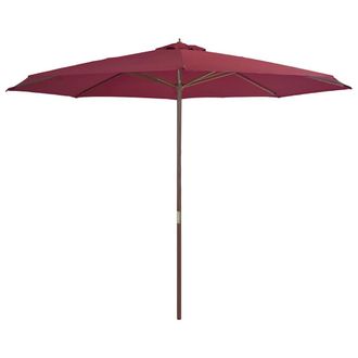 vidaXL Sombrilla De Jard&iacute;n Con Palo De Madera 350 Cm Burdeos Vidaxl