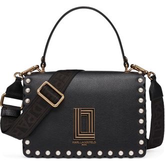 Karl Lagerfeld Simone Crossbody with Pearls in Black/gold at Nordstrom