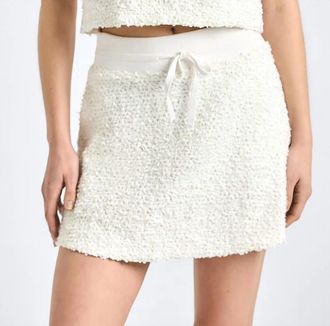 Derek Lam Mara Boucle Knit Skirt In White