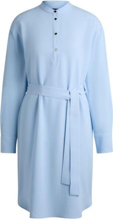 BOSS Belted dress with snap placket