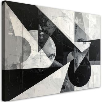 Feeby Impresi&oacute;n De Imagen, Composici&oacute;n Abstracta En Blanco Y Negro, 120x80
