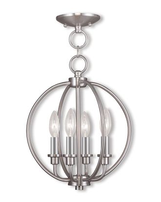 Livex Lighting Livex Milania 4-Light BN Chain Lantern/Ceiling Mount