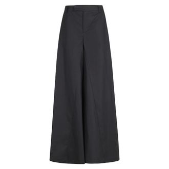 Federica Tosi Wide Trousers, female, Black, Size: XL Pantalone 5 Tasche Wide in Popeline
