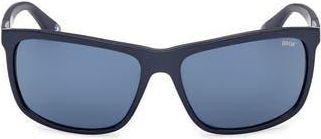 BMW 61mm Sunglasses in Shiny Blue /Blue at Nordstrom Rack