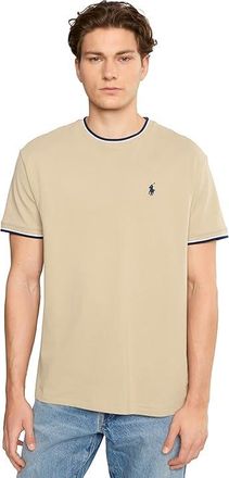 Polo Ralph Lauren Classic Fit Stretch Mesh T-Shirt Mens T Shirt Coastal Beige : 2XL, Cotton/Elastane