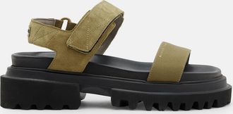 AllSaints Suede Rory Chunky Suede Velcro Sandals, Size: UK 8/US 11/EU 41