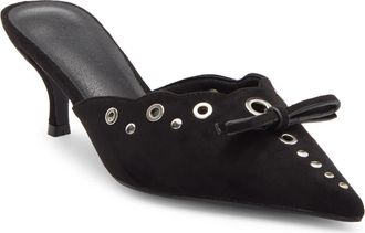 Billini Elio Kitten Heel Pump in Black Suede at Nordstrom Rack, Size 10