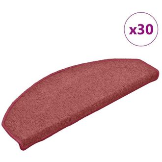 vidaXL Felpudos Para Escaleras 30 Unidades 65x24x4 Cm Burdeos Semicirculares Grandes Vidaxl