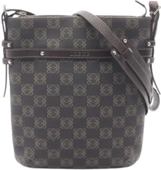 Loewe Pre-owned Cross Body Bags, female, Brown, Size: ONE SIZE Pre-owned Canvas Shoulder Bag