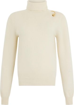 Alberta Ferretti Off White Knitted Turtle Neck Sweater