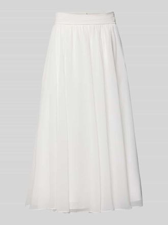 Luxuar Luxuar Midirock aus Chiffon mit Rei&szlig;verschluss in Offwhite, Gr&ouml;&szlig;e 48