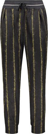 Lorena Antoniazzi Gestreept Virgin Wool Track Pants - Dames - Sweatpants - Zwart - XL - Wol - Broeken