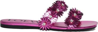 Loewe Petal flower -rystal sandals - women - CALFSKIN/Crystal - 36 - Pink