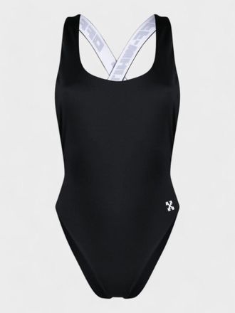 Off-white Womens Off White Logo Band Swimsuit Black - Size 2XS