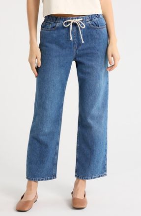 Marine Layer Ella Wide Leg Denim Pants in Medium Wash at Nordstrom, Size X-Small