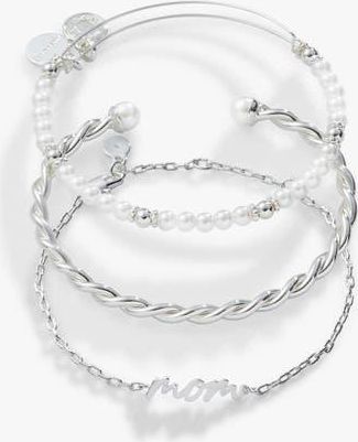 Alex and Ani Mom Script Bracelet, Set of 3 in Silver at Nordstrom