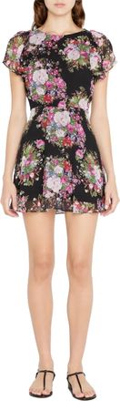 LoveShackFancy Garner Dress In Black Floral Midnight Muse