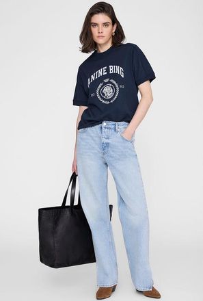 Anine Bing Jaylin Collegiate Tee in Navy at Nordstrom, Size X-Small
