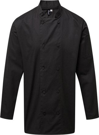 Premier Heren Coolchecker Chef Jacket met lange mouwen (Zwart)
