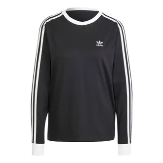 adidas (WMNS) adidas Adicolor 3-Stripes Long Sleeve T-Shirt Asia Sizing Black JC5774