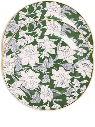 La DoubleJ Lilium Avorio-print dessert plates (set of 2) - unisex - Porcelain - One Size - Green