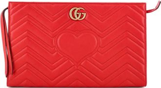 Gucci GG Marmont Matelasse leren clutch - Rood